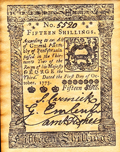 15 shillings note